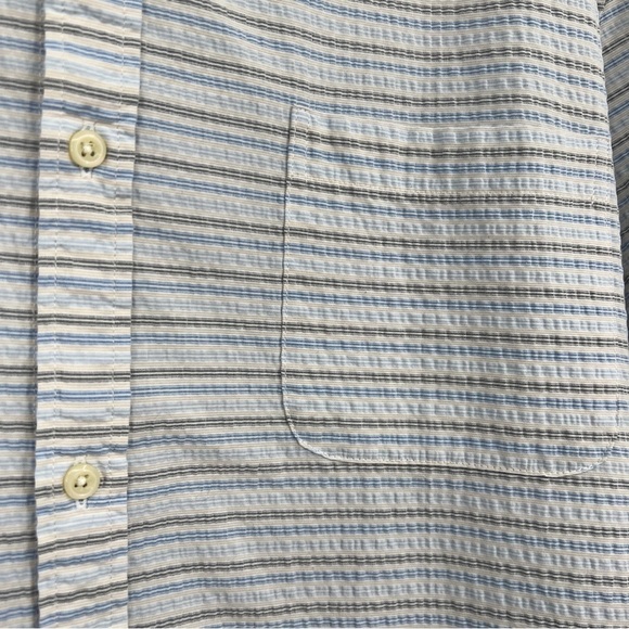 Natural Blue by Visitor Striped Multi Buttondown Collared Short Sleeves Shirt - Picture 10 of 11